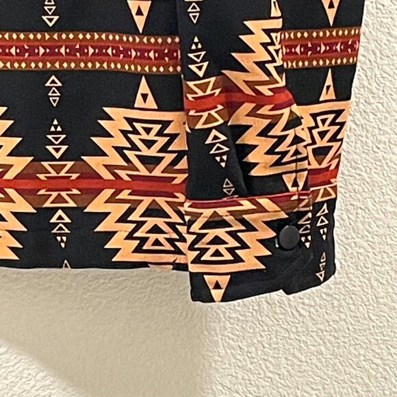 NOMAD By Craft & Flow Men's "Aztec Twill Shacket" Long Sleeve Black/Rust Size M - Picture 4 of 10